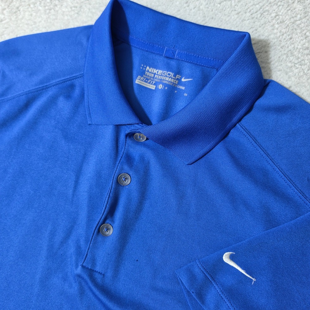Nike Golf Polo Shirt Mens Sm Blue Dri-FIT Tour Performance 509167-491